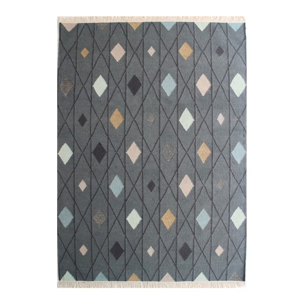 Světle šedý ručně tkaný vlněný koberec Linie Design Marsala, 170 x 240 cm