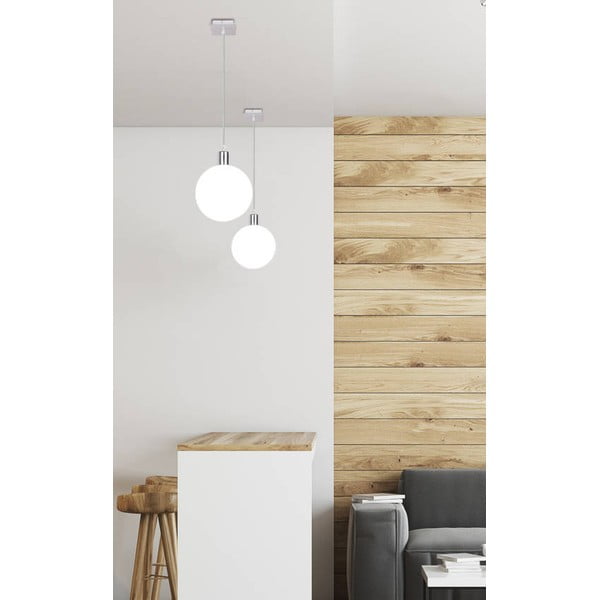 Hõbedane rippvalgusti klaasist lambivarjundiga ø 15 cm Oden - Candellux Lighting-image-2