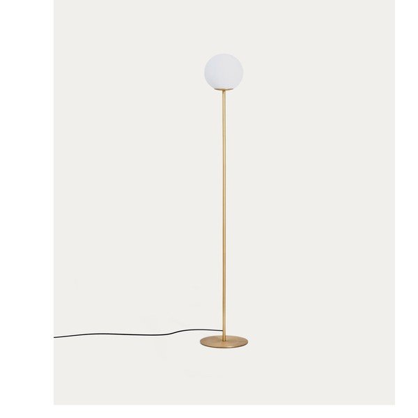 Valge/kuldne põrandalamp klaasist varjuga (kõrgus 155 cm) Brisia - Kave Home-image-4