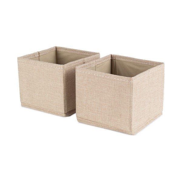 Beežid riidest hoiukarbid komplektis 2 tk 14x12x12 cm Sandy - Compactor