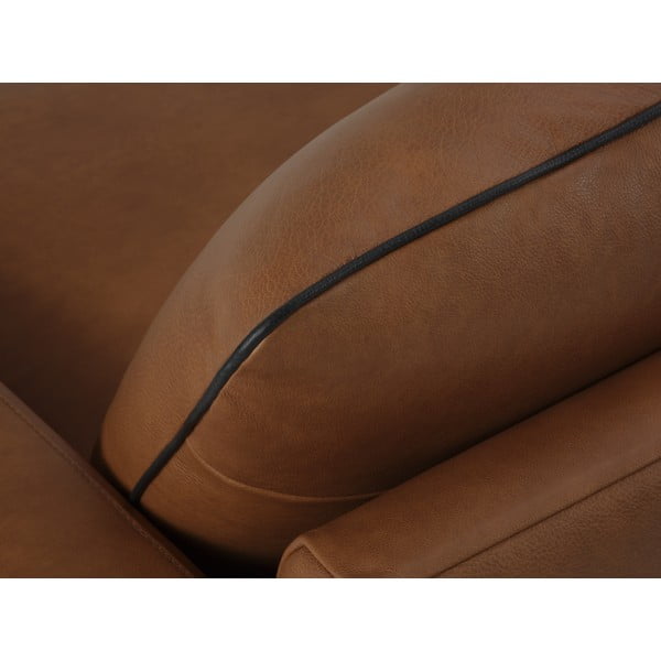 Konjakipruun nahkdiivan 260 cm Virna - Micadoni Home-image-1