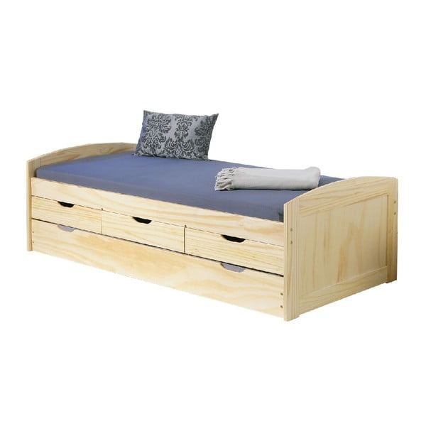 Dřevěná jednolůžková postel s úložným prostorem 13Casa Moon, 90 x 190 cm