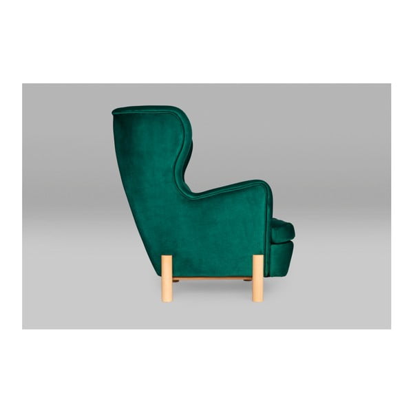 Tmavě zelené křeslo ušák SKANDICA Ingrid Green-image-2