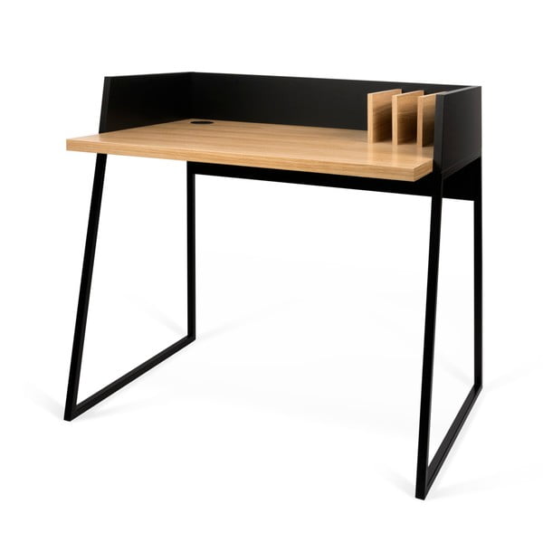 Tammepuust detailidega must töölaud Volga - TemaHome-image-2