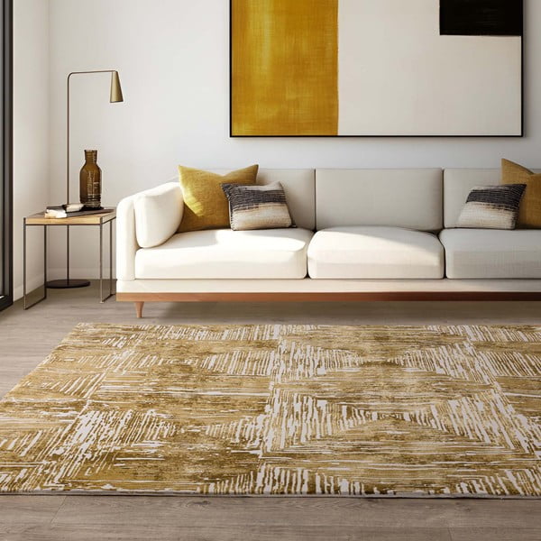 Kuldne vaip 120x170 cm Kuza Lines Gold – Asiatic Carpets-image-1