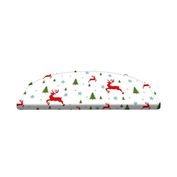 Punased/valged trepiastmed 16 tk 65x20 cm komplektis Christmas Deer and Tree - Vitaus