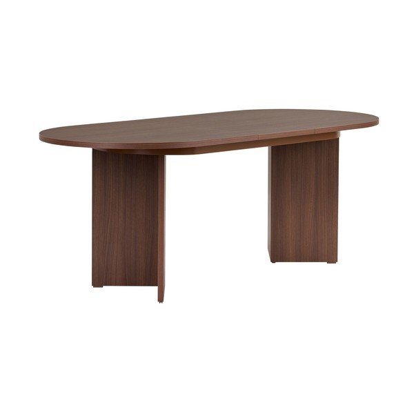 Pikendatav söögilaud pähklipuust dekooriga lisapealse pealispinnaga 90x160 cm Sorell - Kalune Design-image-4