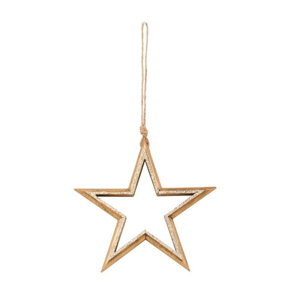 Závěsná dekorace Archipelago Wooden Star, 21 cm