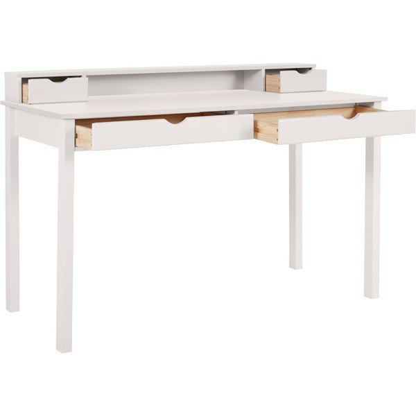 Valgest männipuidust töölaud koos riiulitega Gava - Støraa-image-2