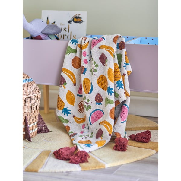 Taaskasutatud puuvillast laste tekk 130x160 cm Fruitta - Bloomingville Mini-image-1