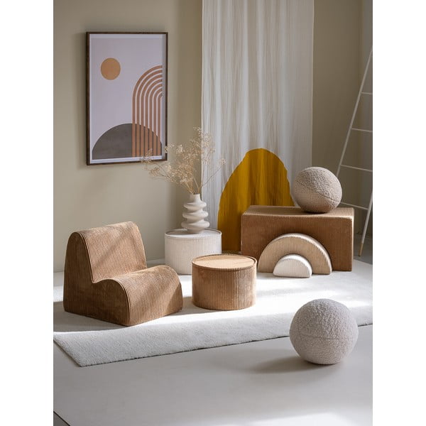 Pruun velvetist laste tugitool Cloud - Wigiwama-image-1