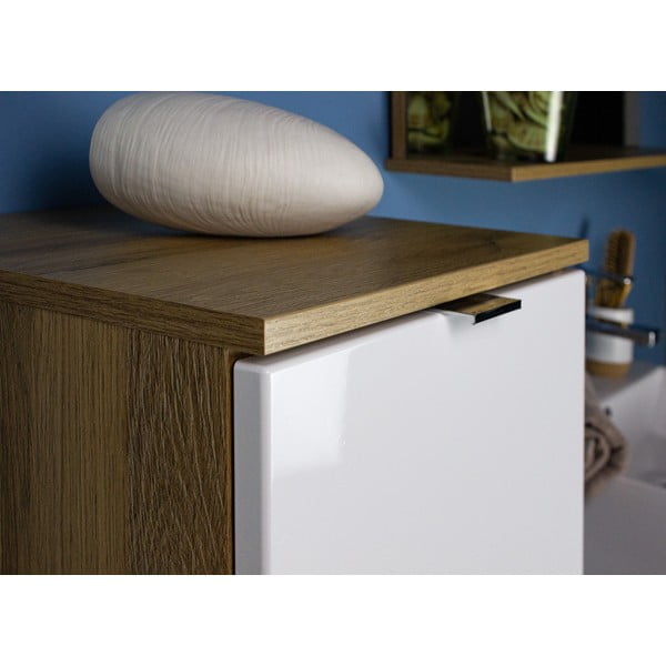 Valge kõrge vannitoakapp 34x120 cm Mauresa - Germania-image-3