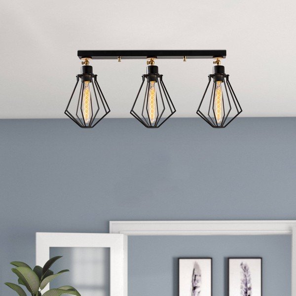 Must-kuldne metallist varjuga laevalgusti ø 18 cm Oylat - Opviq lights-image-1