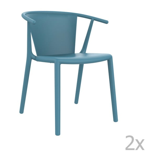 Sada 2 modrých zahradních židlí Resol Steely