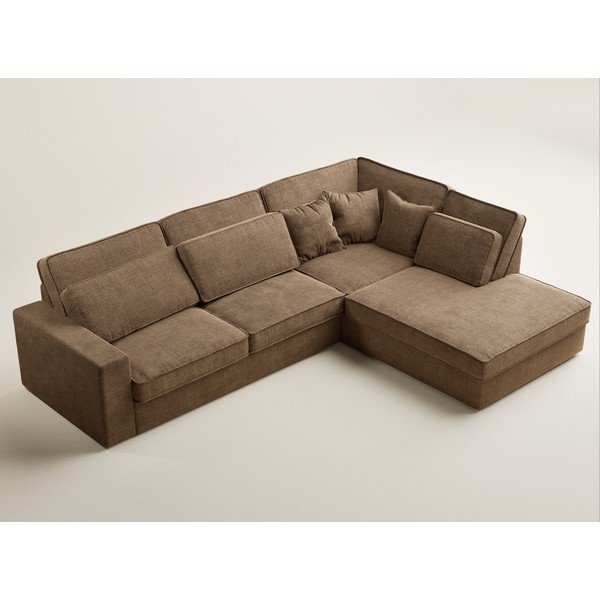 Helepruun šenill-nurgadiivan (parempoolne/L-kujuline) Kirou - Maison de Rêve-image-3