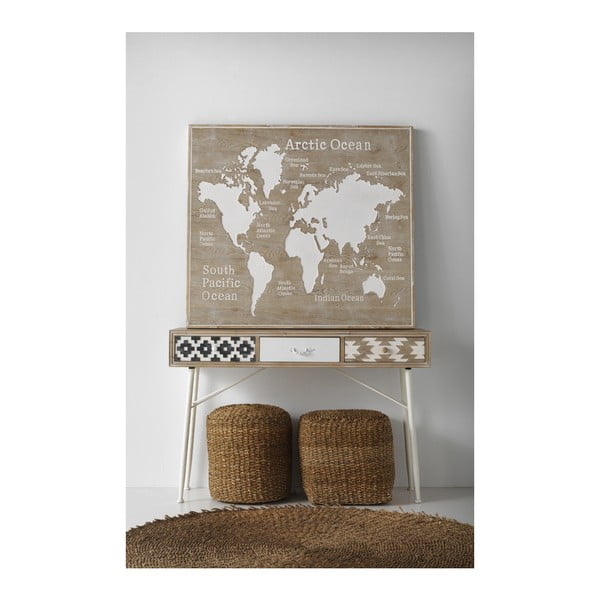 Rustico konsoollaud mustade ja valgete detailidega ning kolme sahtliga Geometric - Geese-image-4