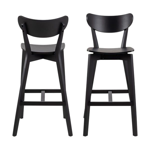 Mustast kummipuust baaritoolid 2 tk komplektis 105 cm Roxby - Actona-image-3