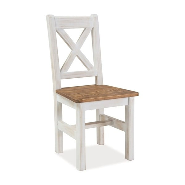 Bílá jídelní židle z borovicového dřeva Signal Poprad