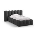 Antratsiitne polsterdatud üheinimesevoodi koos panipaiga ja voodipõhjaga 90x200 cm Lupine - Micadoni