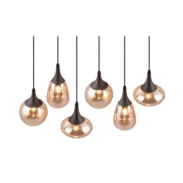 Must-oranž rippvalgusti klaasist varjuga Lumina - Trio-image-1