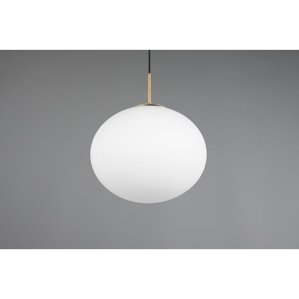 Valge-kuldne rippvalgusti klaasist varjuga ø 30 cm Fomento - Trio-image-3