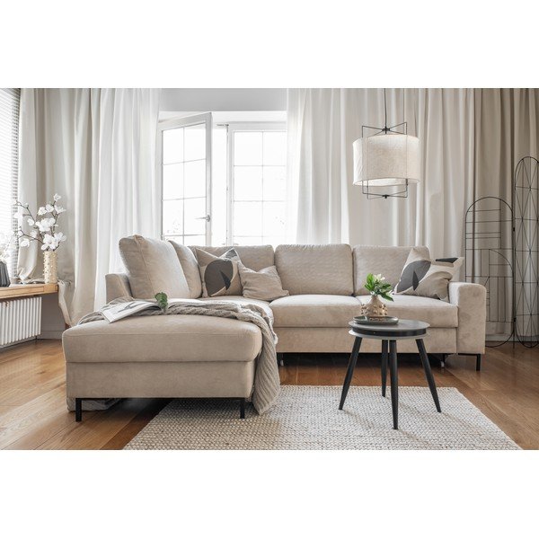 Beež velvetist diivanvoodi (vasakus nurgas) Lofty Lilly - Miuform-image-4