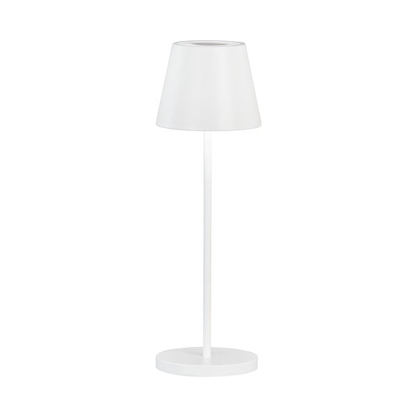 Valge timmitav LED laualamp metallvarjundiga (kõrgus 34 cm) Cosenza 2.0 - Fischer & Honsel