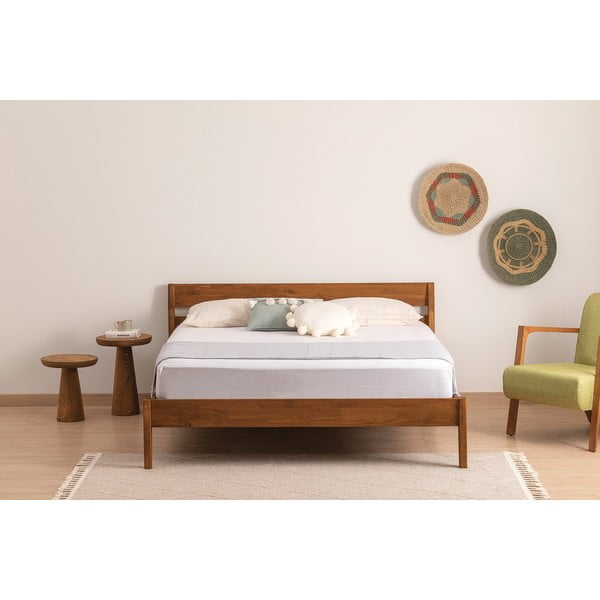 Tumepruuni-naturaalset värvi kuusepuidust üheinimesevoodi 90x200 cm Venus - Kalune Design-image-2