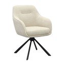 Kreemjas polsterdatud söögitool käetugedega Avola - Unique Furniture