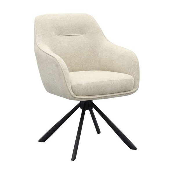 Kreemjas polsterdatud söögitool käetugedega Avola - Unique Furniture