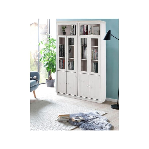 Valge männipuidust vitriinkapp 148x223 cm Anita - Støraa-image-3