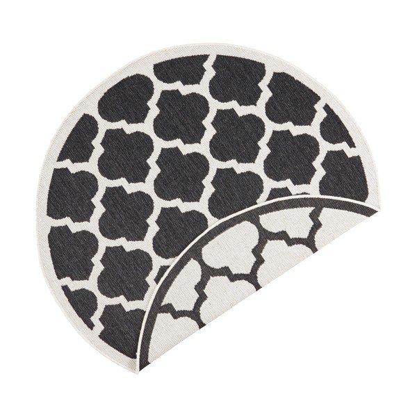 Must ja kreemjas õuevaip , ⌀ 200 cm Palermo - NORTHRUGS-image-2