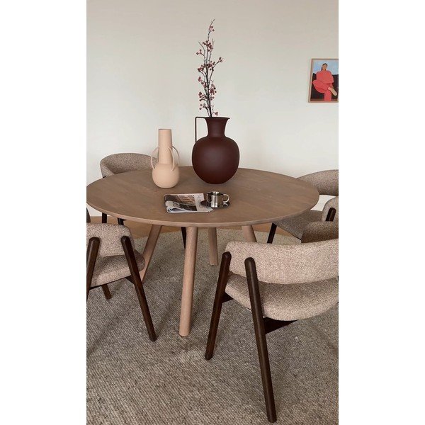 Ümmargune pikendatav söögilaud tammepuust, läbimõõduga 140 cm Clapperton - Rowico-image-1