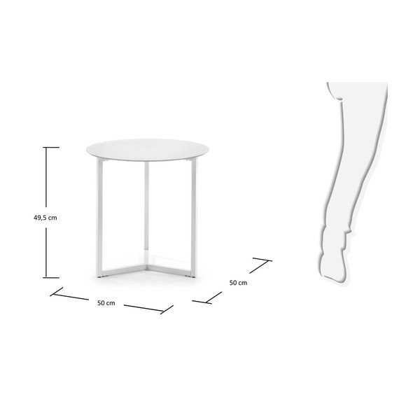 Valge kohvilaud , ⌀ 50 cm Marae - Kave Home-image-3