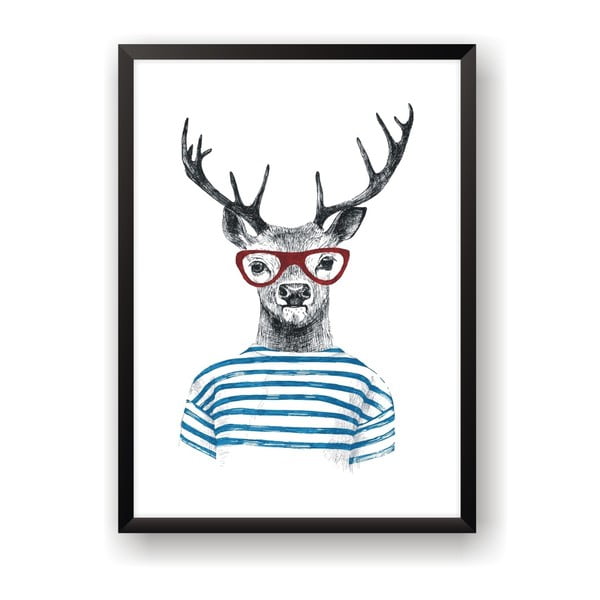 Plakát Nord & Co Deer With Glasses, 40 x 50 cm