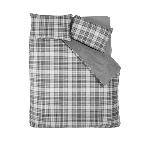 Hall lambavillast pikendatud voodipesu kaheinimesevoodile 230x220 cm Cosy Sherpa Check - Catherine Lansfield