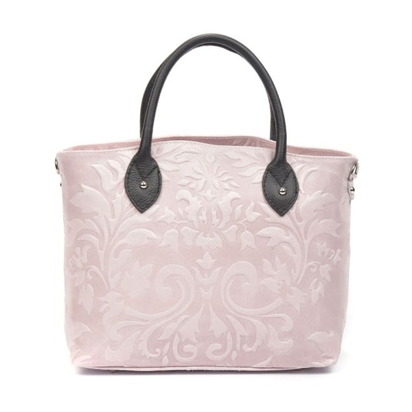 Pudrově růžová kožená kabelka Renata Corsi Cosima