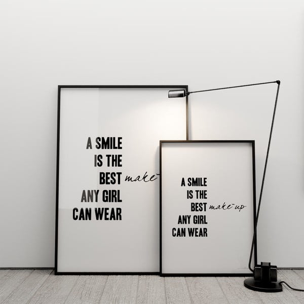 Plakát A smile is the best make up any girl can wear, 50x70 cm