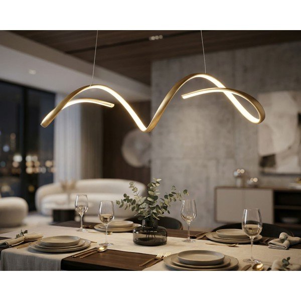 Metallist LED-ripplamp kuldses värvitoonis Uter - Mauro Ferretti-image-1