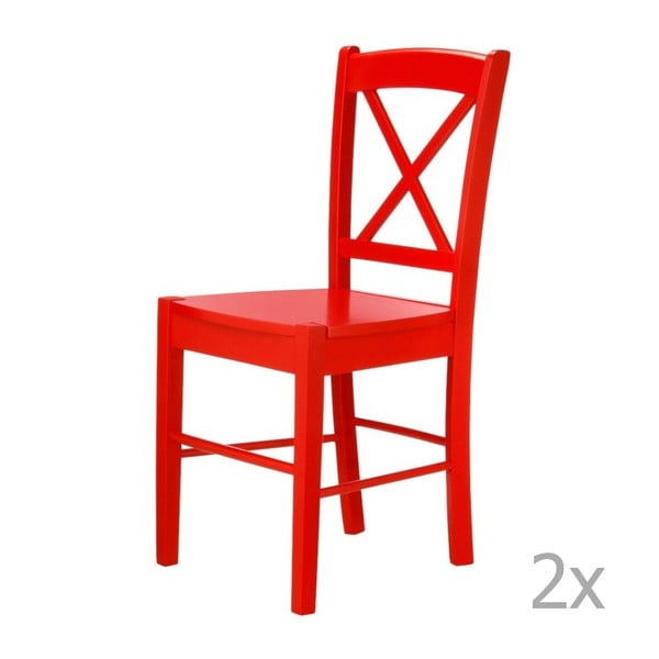 Sada 2 červených  jídelních židlí 13Casa Kaos