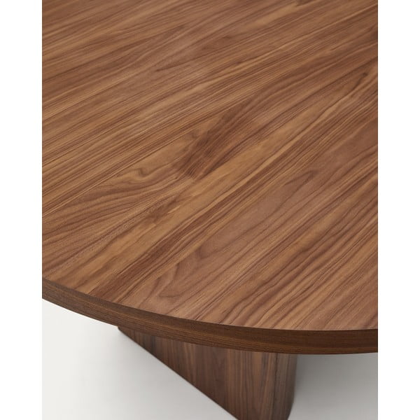 Pruun ümmargune söögilaud pähklipuu dekooriga ø 150 cm Nealy - Kave Home-image-4