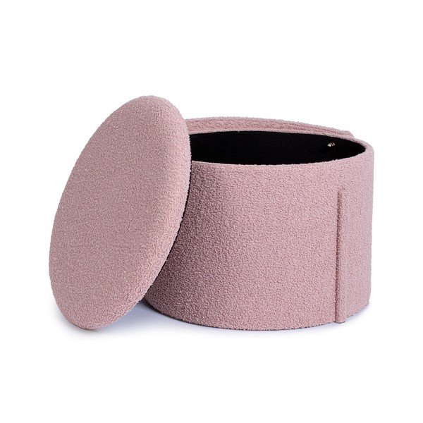 Antiikne roosa bouclé kangast taburet Anthea - Yes Everyday-image-2