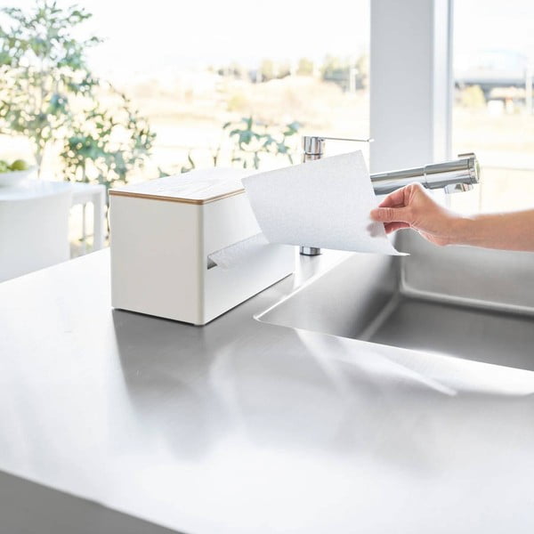 Valge metallist paberrätikukarp Rin - YAMAZAKI-image-4