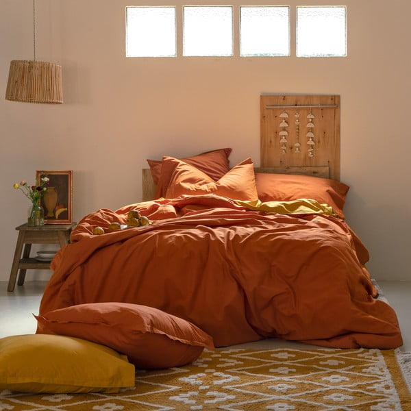 Oranž puuvillane voodikate üheinimesevoodile 140x200 cm Basic - Happy Friday