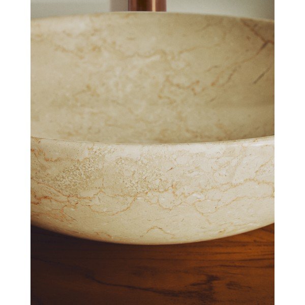 Beež kivist ümmargune kraanikauss ø 40 cm Darnen - Kave Home-image-2