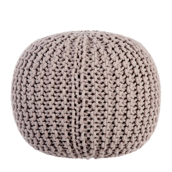Puf Knitted Taupe, 35x50 cm