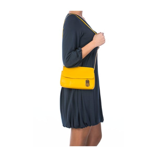 Kožená kabelka Envelope Yellow-image-4