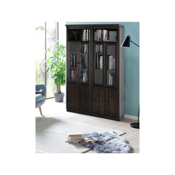 Pruun männipuidust vitriinkapp 148x223 cm Anita - Støraa-image-3