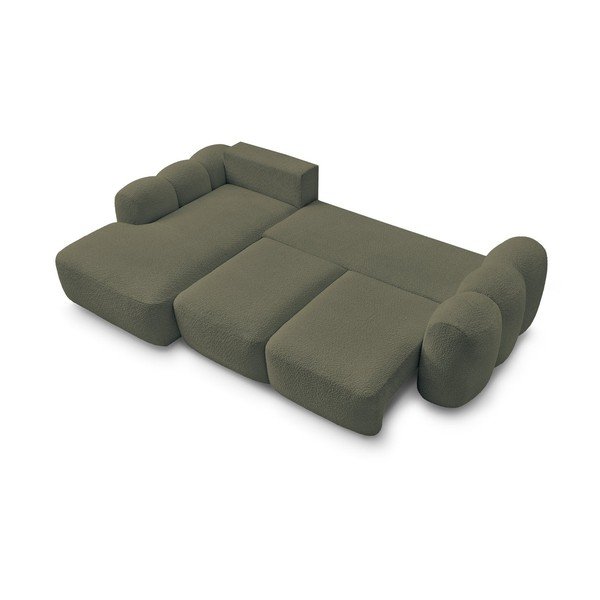 Roheline diivanvoodi/panipaigaga nurgadiivan buklee kangast (vasak nurk/diivanvoodiga) Montaigne - Bobochic Paris-image-4