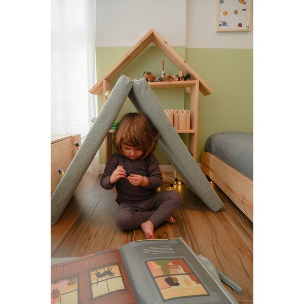 Helesinine corduroy baby pouf Montessori - Little Nice Things-image-3